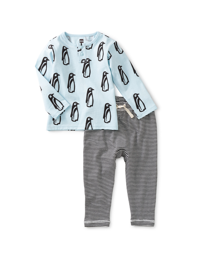 Henley Top Baby Set