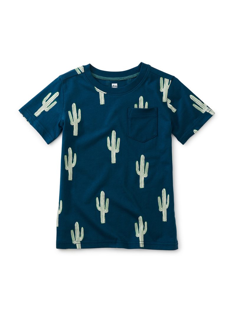 Printed Tee w/Rib Pocket