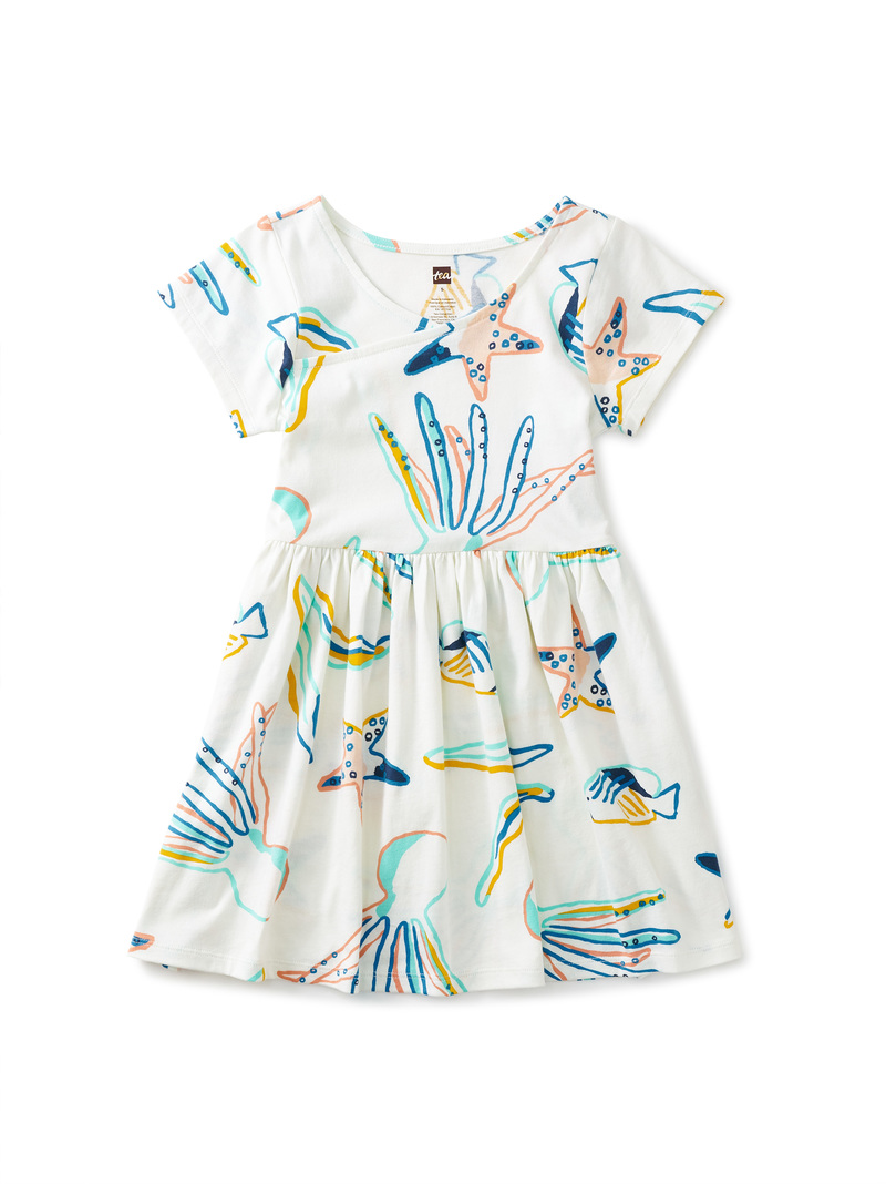 Short Sleeve Wrap Neck Dress