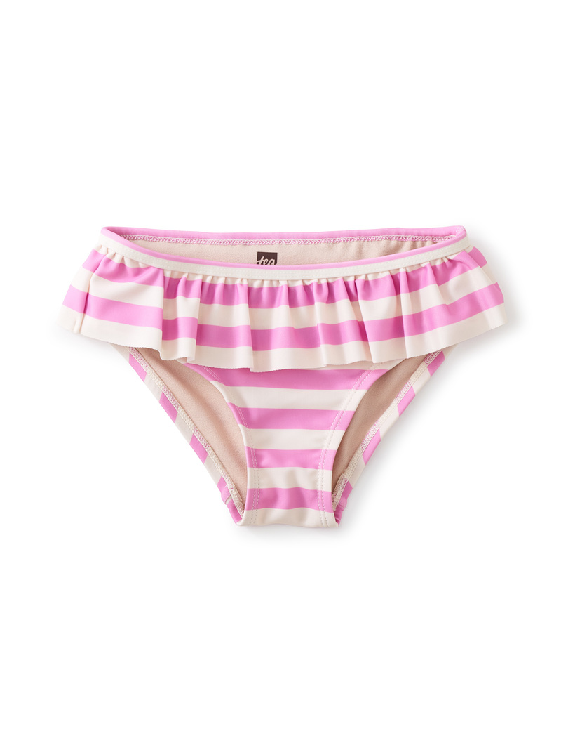 Ruffled Striped Bikini Bottoms