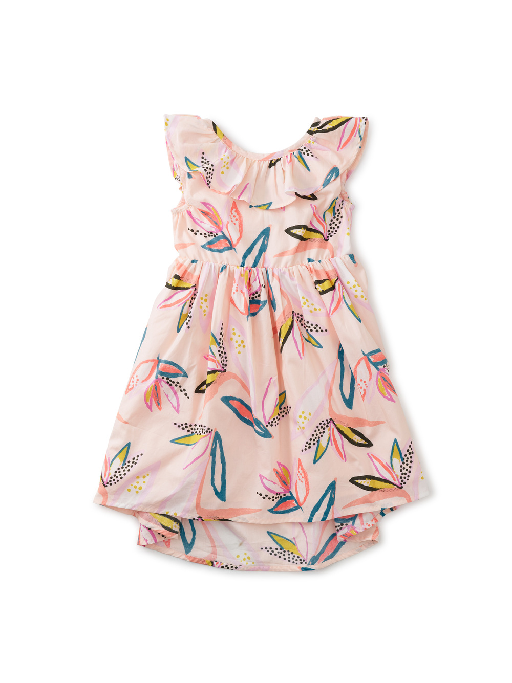 Hi-Lo Ruffle Neck Dress