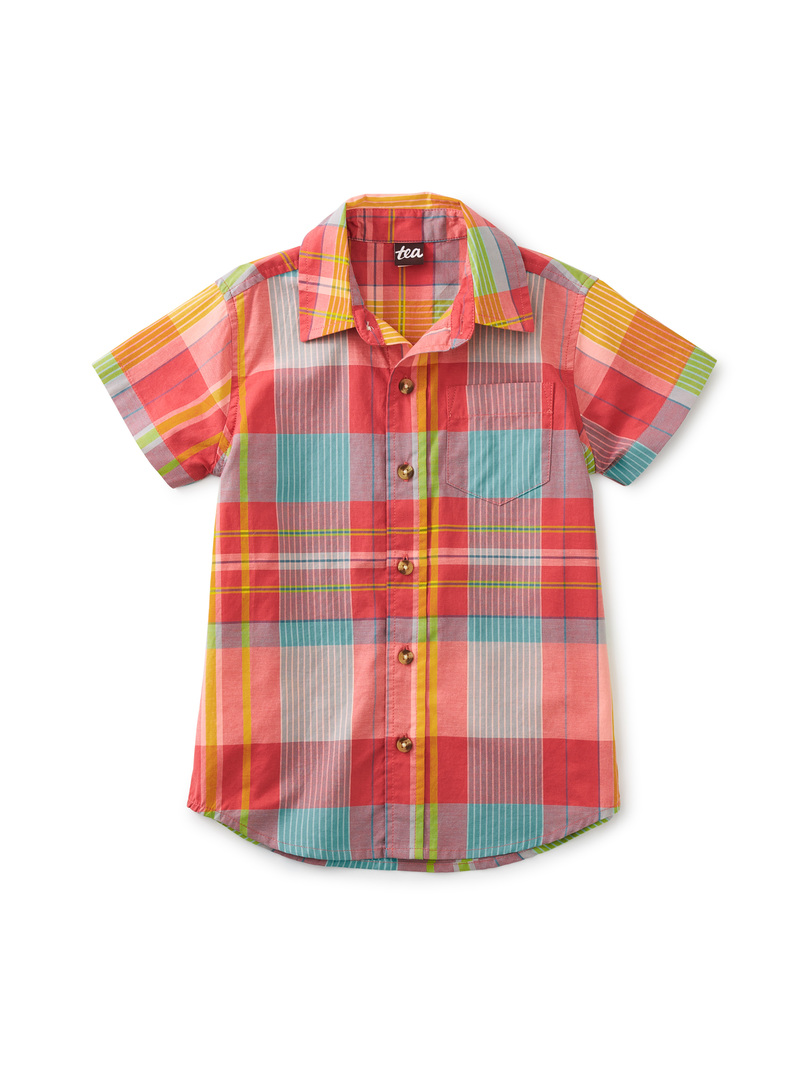 Plaid Button Up Woven Shirt