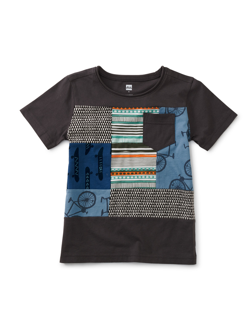 Printed Pocket Patchwork Tee