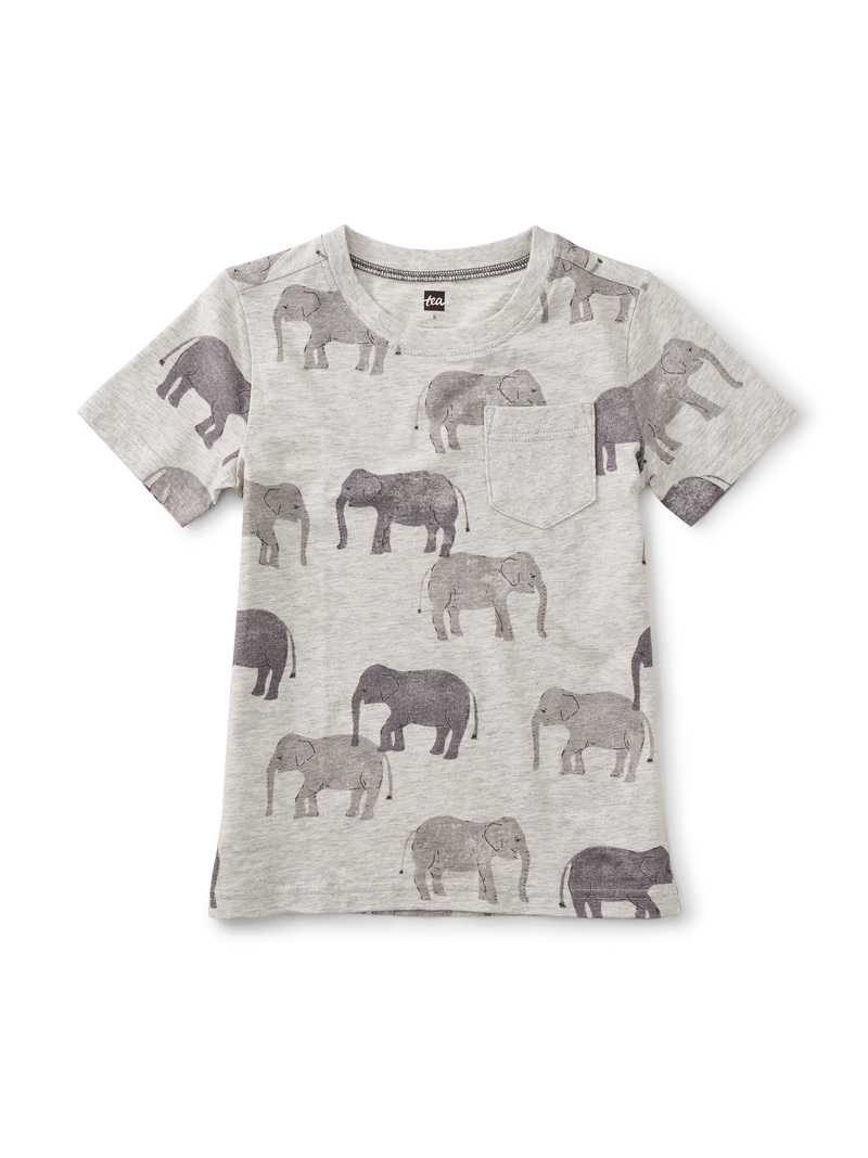 Elephant Printed Pocket Tee