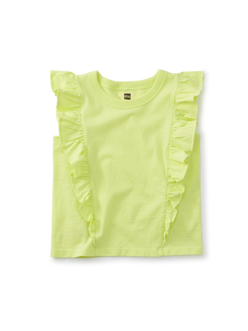 Short Sleeve Ruffle Knit Top