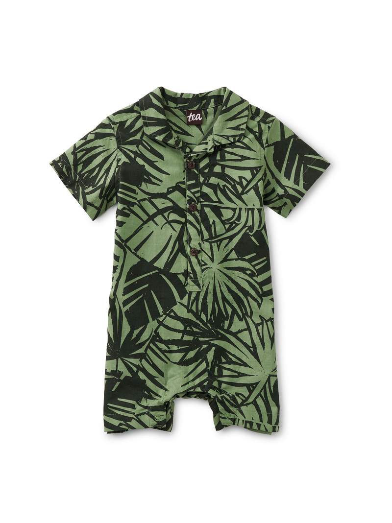 Printed Buttoned Baby Romper