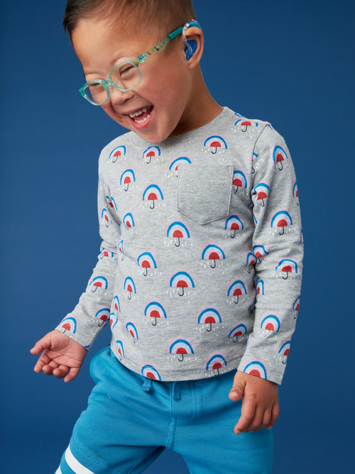 Printed Long-Sleeve Pocket Tee
