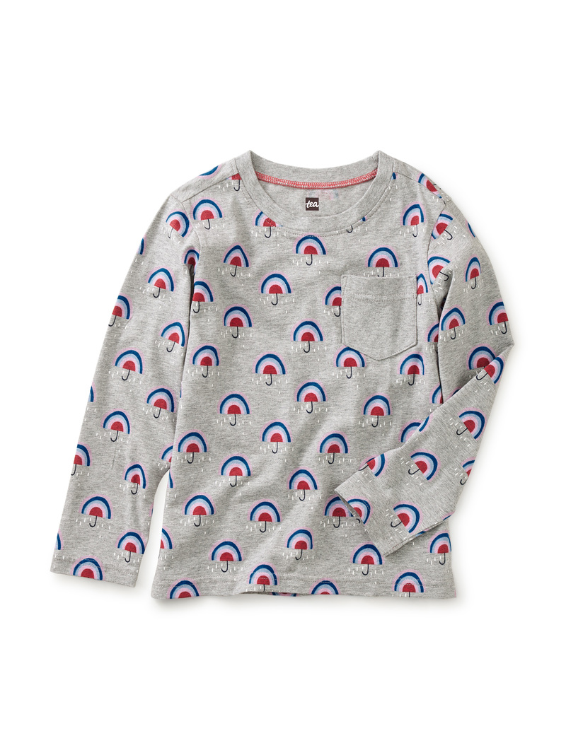 Printed Long-Sleeve Pocket Tee