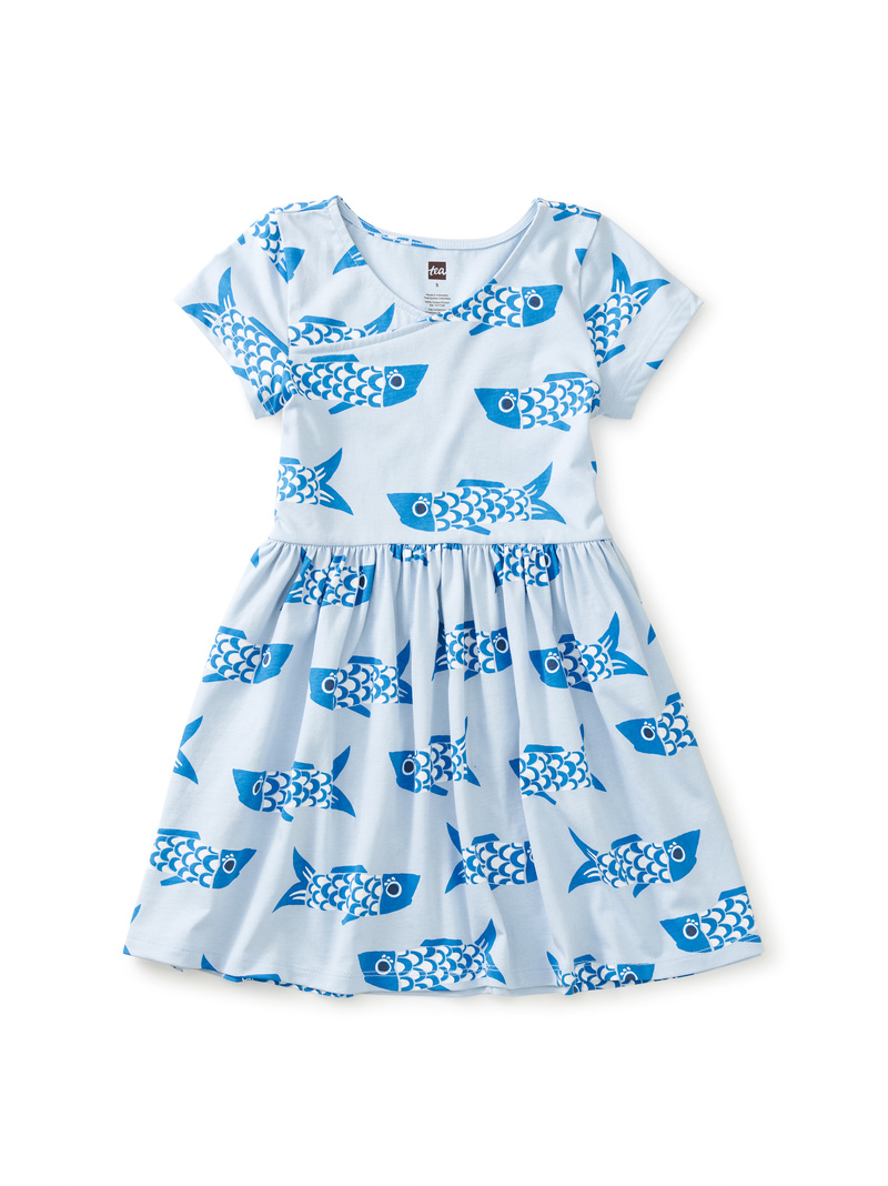 Short Sleeve Wrap Neck Dress