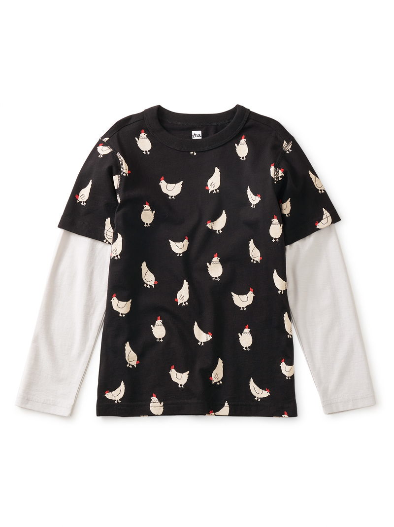 Printed Layered Sleeve Tee