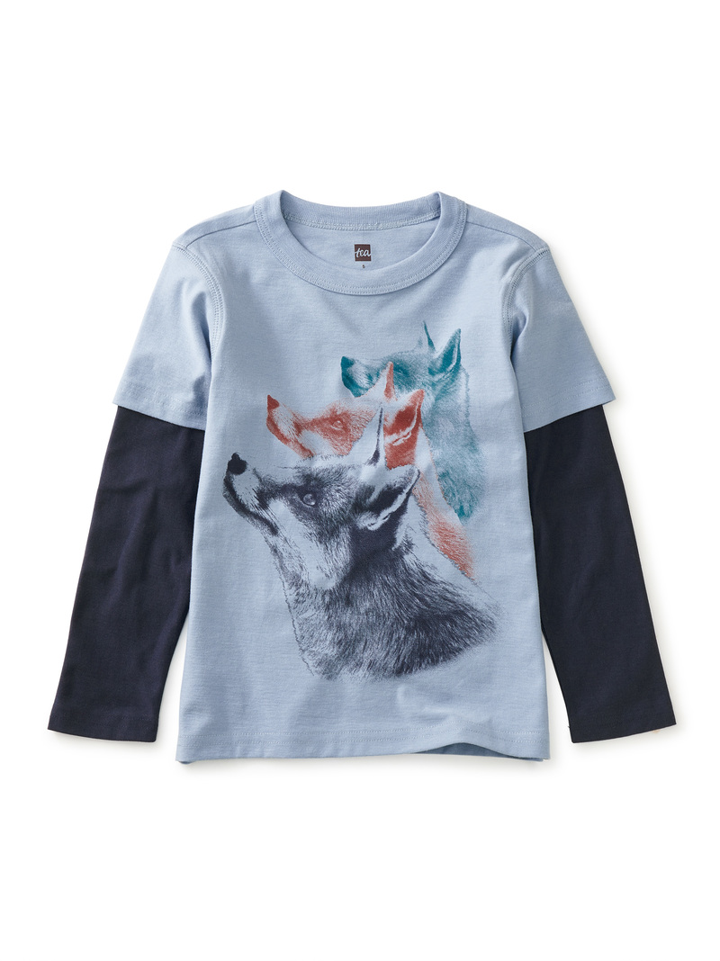 Fox Faces Layered Graphic Tee