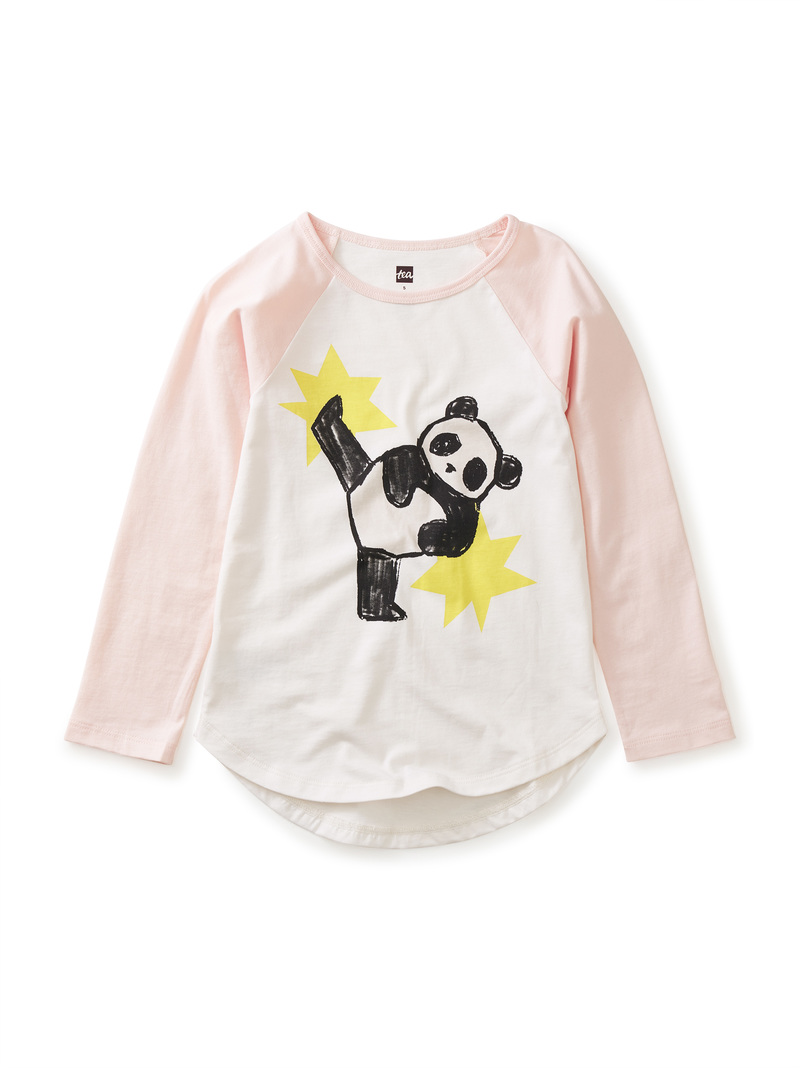 Panda Kick Raglan Graphic Tee