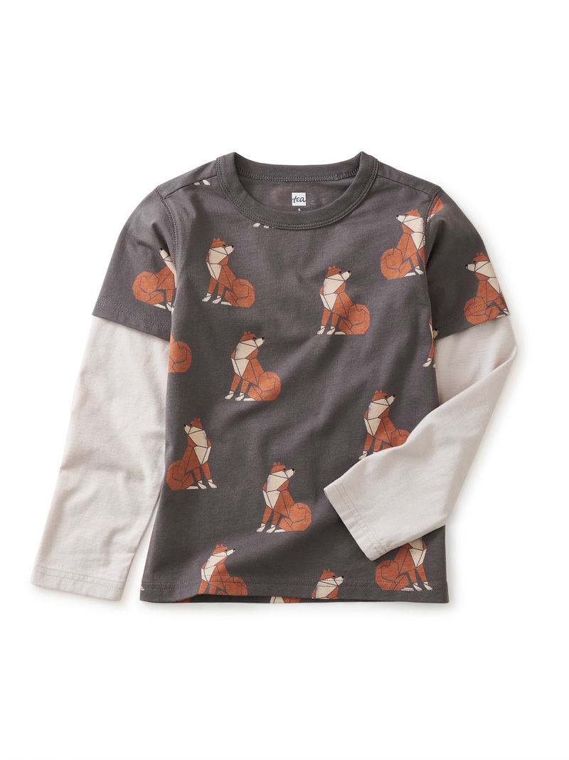 Layered Sleeve Printed Tee