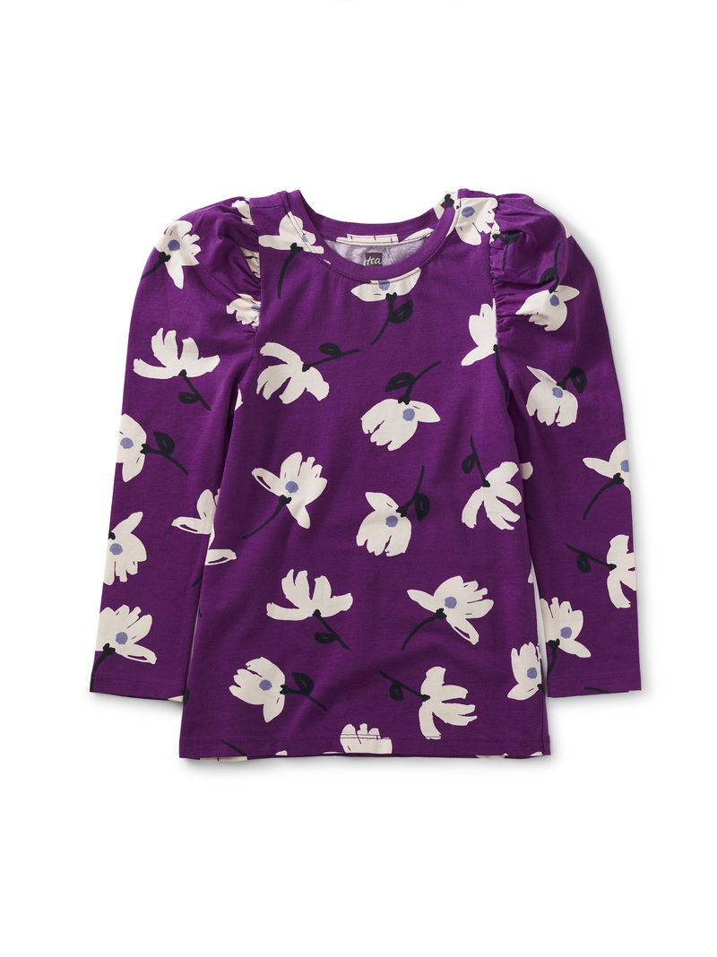 Ruched Shoulder Printed Top