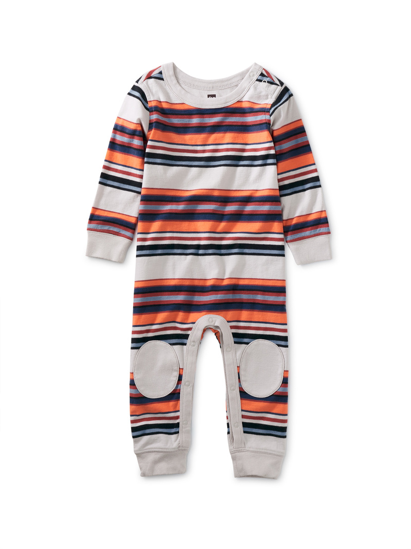 Stripe Knee Patch Baby Romper