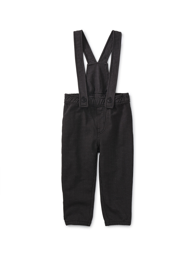 Windowpane Plaid Baby Overalls