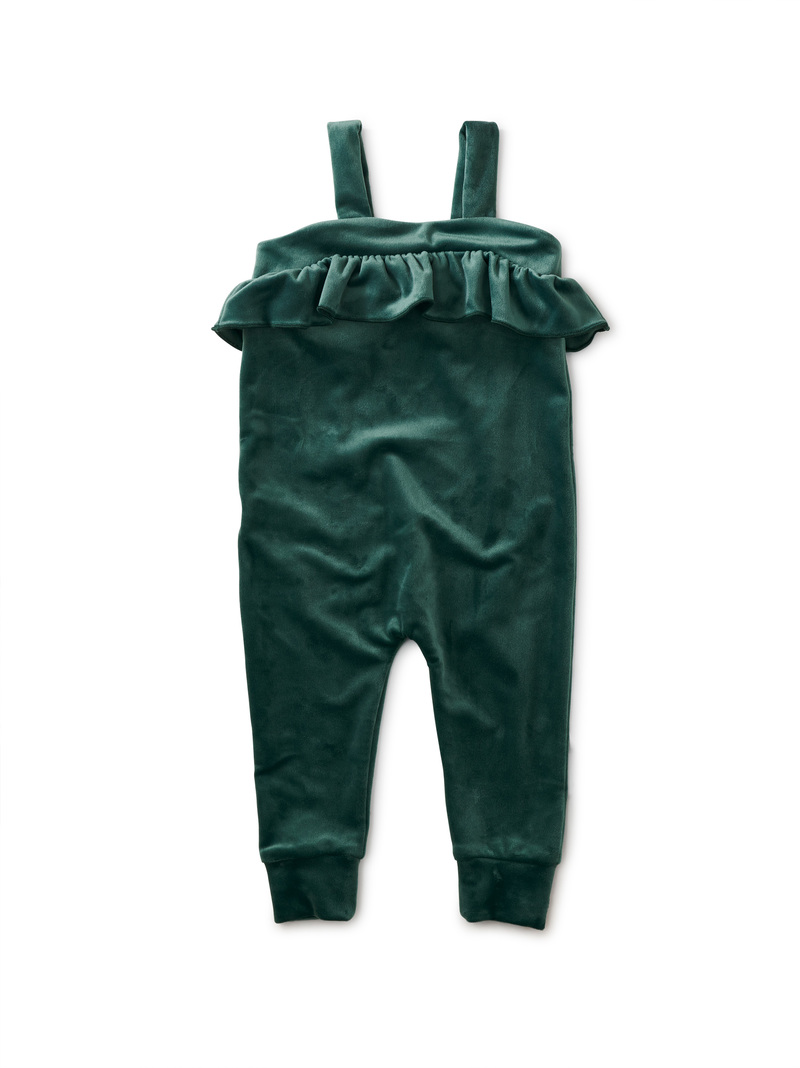 Velour Ruffle Baby Romper
