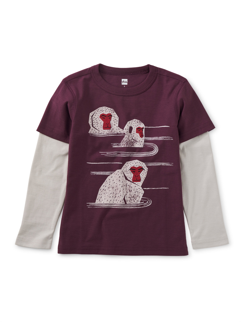 Snow Monkey Layered Graphic Te