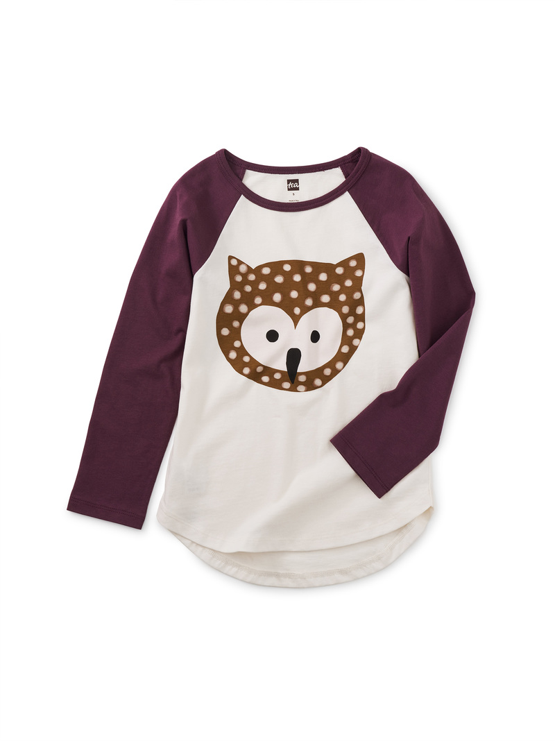 Dot Owl Raglan Graphic Tee