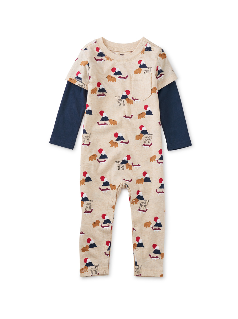 Layered Sleeve Baby Romper
