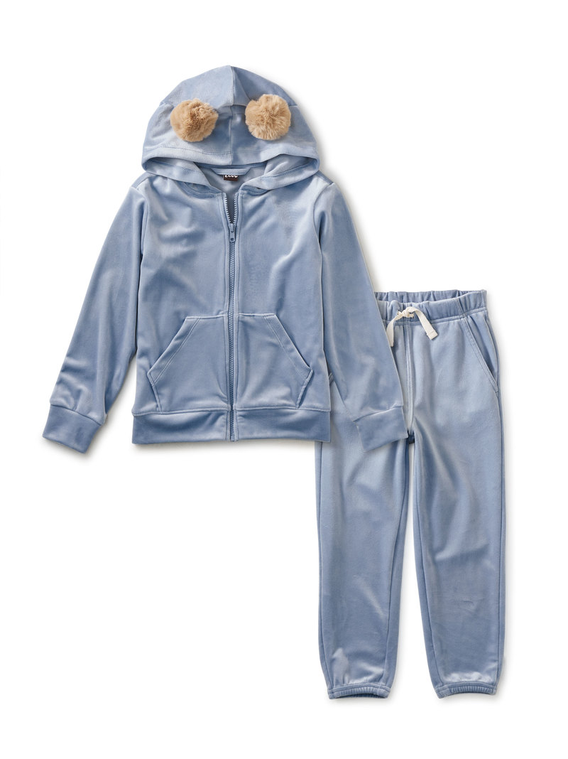 Very Velour Pom Pom Hoodie & Joggers Set