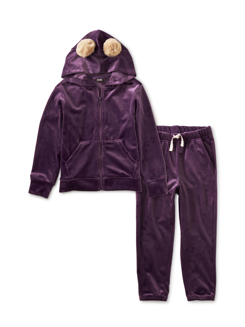 Very Velour Pom Pom Hoodie & Joggers Set