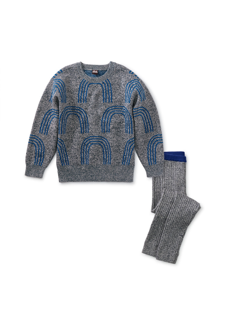 Marled Rainbow Tunic Sweater & Leggings Set