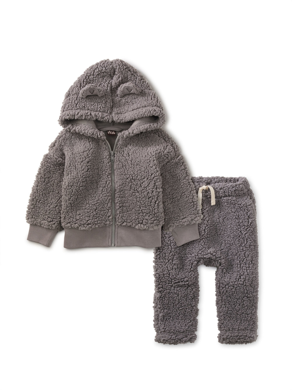 Beary Cute Teddy Fleece Hoodie & Joggers Baby Set