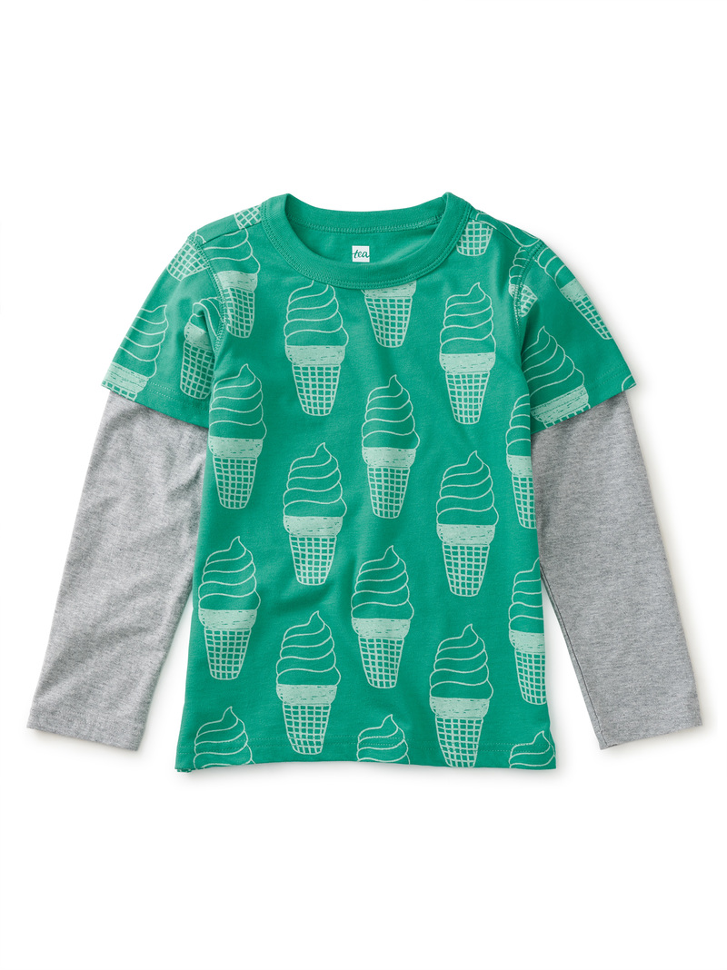 Printed Layered Sleeve Tee