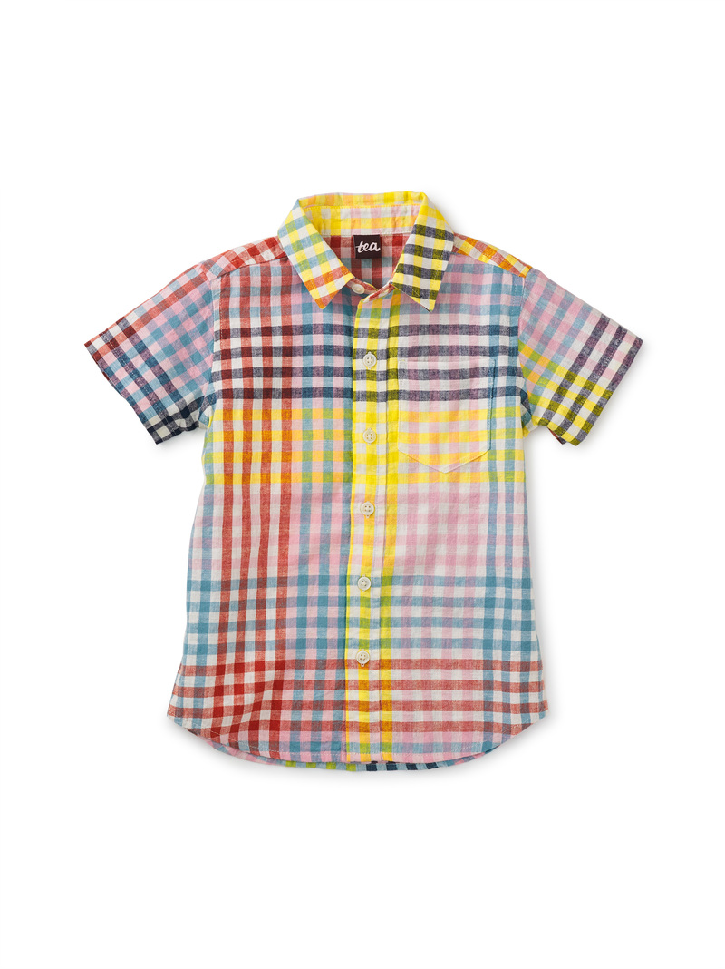 Plaid Button Up Woven Shirt