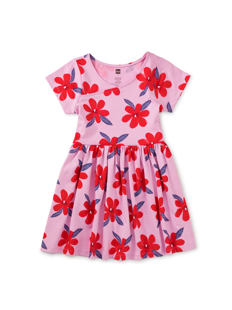 Short Sleeve Wrap Neck Dress