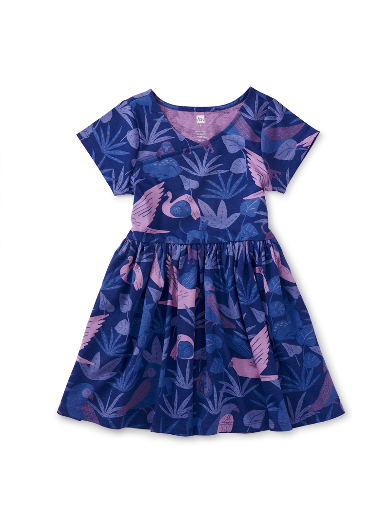 Short Sleeve Wrap Neck Dress