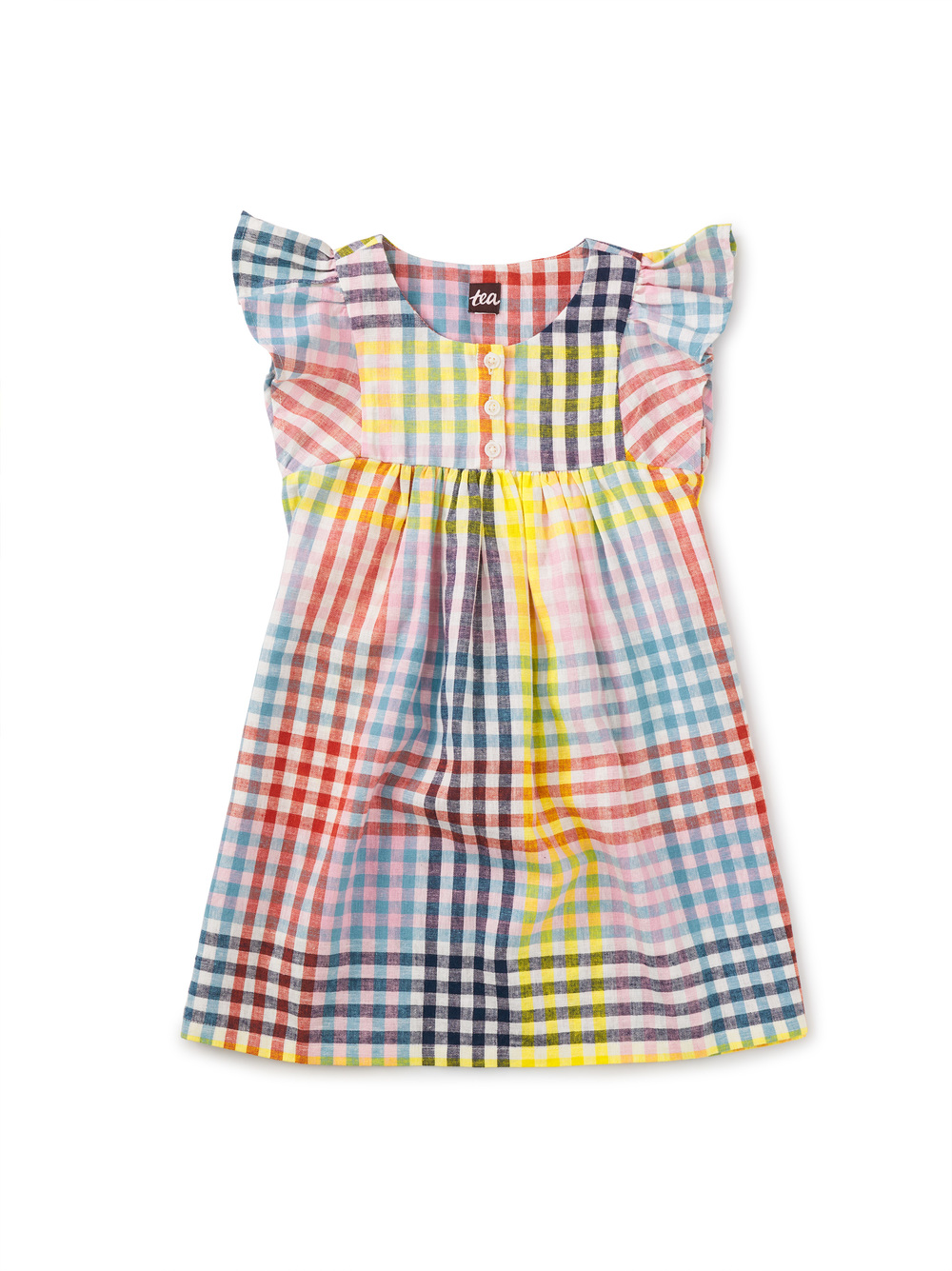 Buttoned Empire Woven Dress