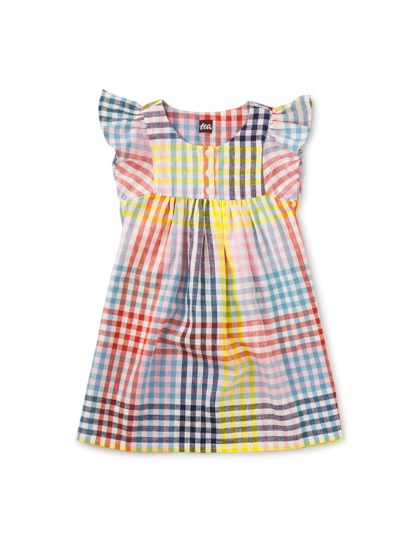 Buttoned Empire Woven Dress