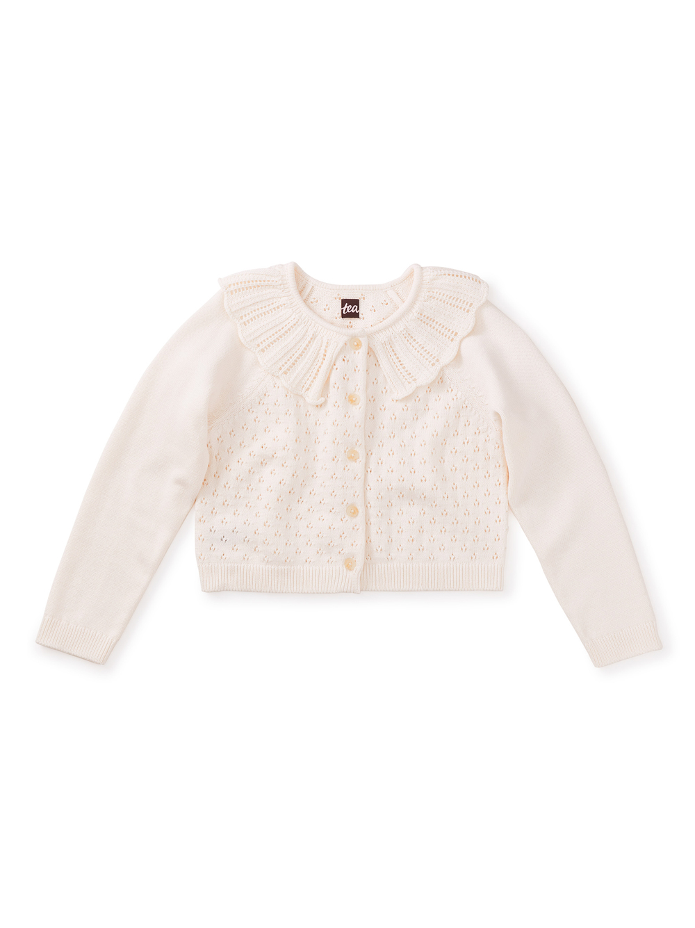 Collared Pointelle Cardigan