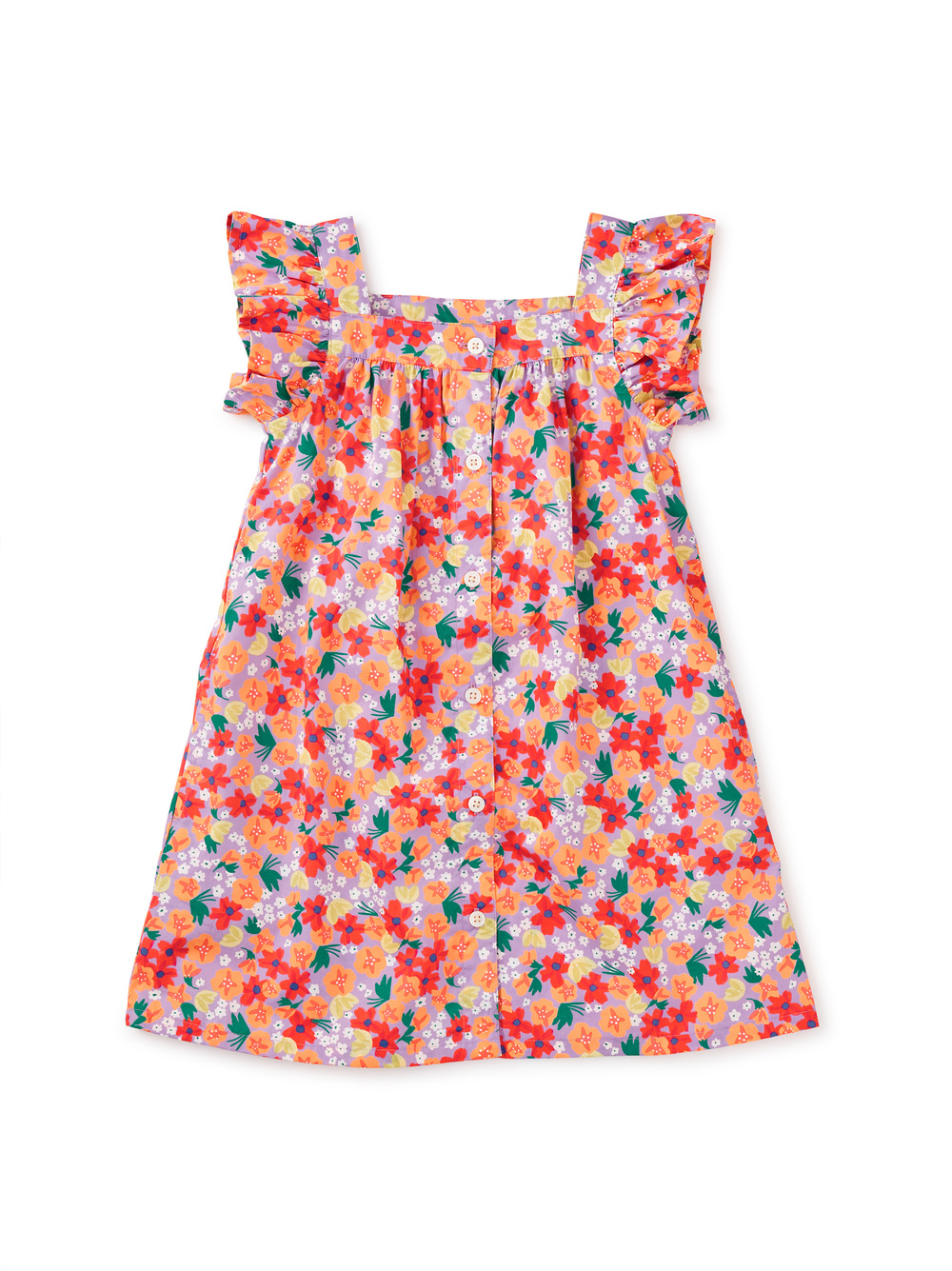 Boat Neck Buttoned Woven Dress