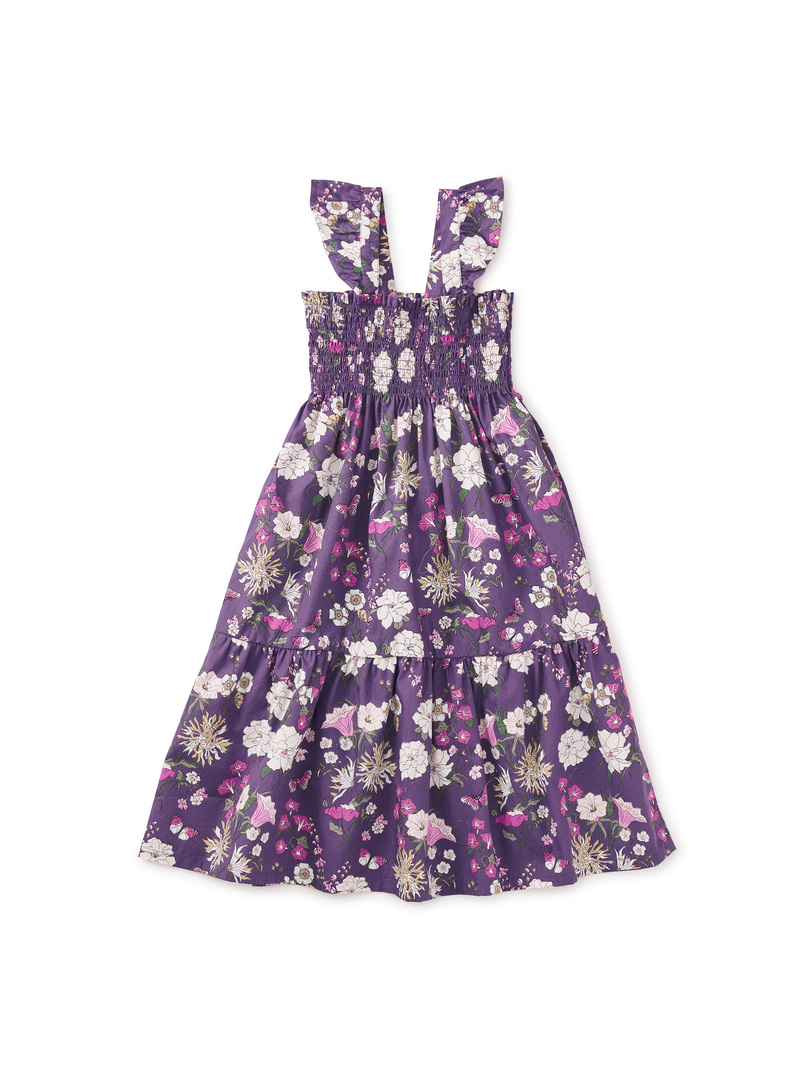 Smocked Flutter Sleeve Dress