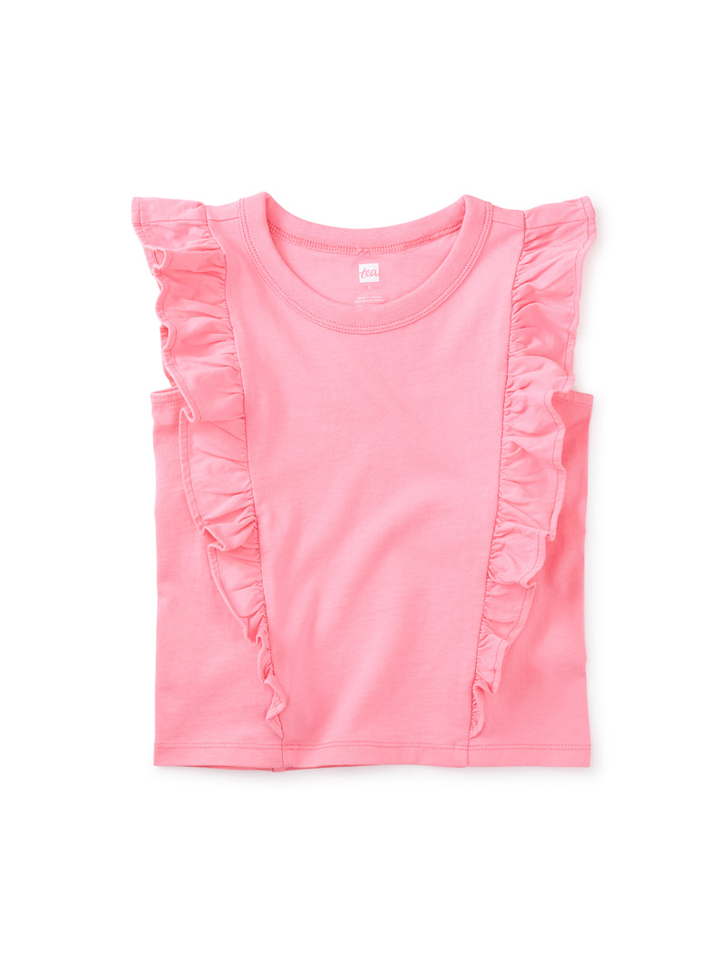 Short Sleeve Ruffle Knit Top