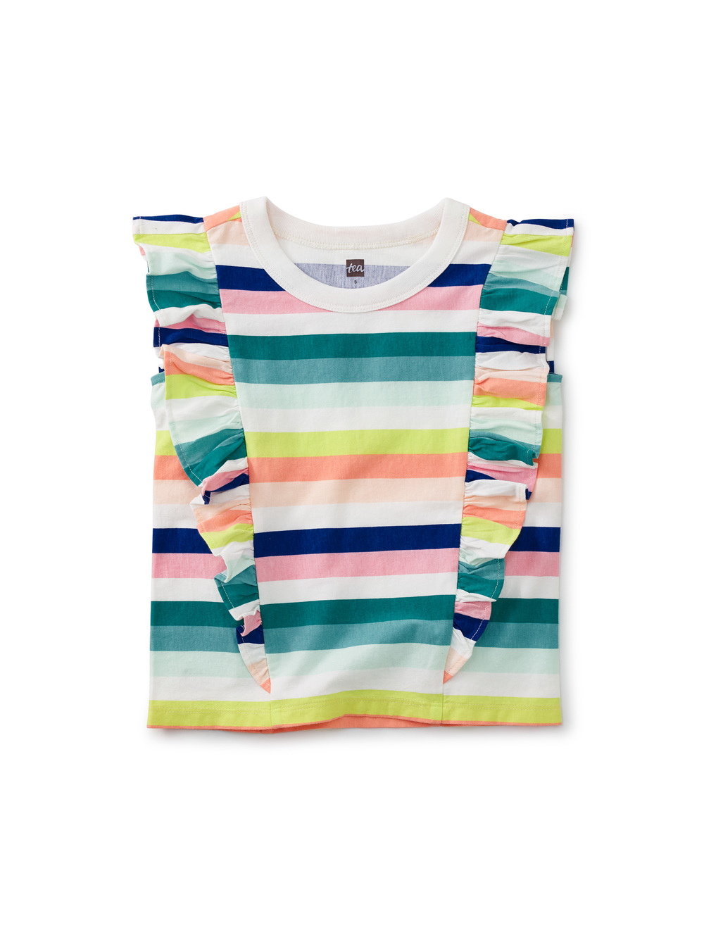 Short Sleeve Ruffle Knit Top