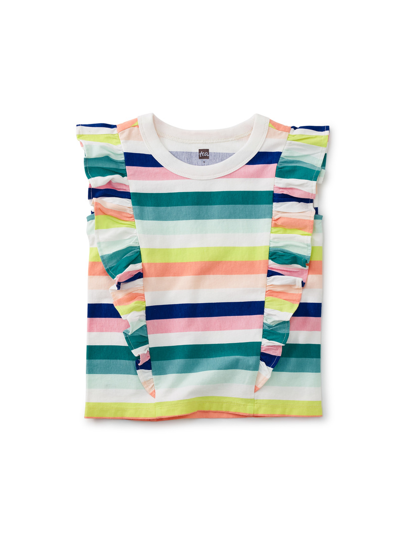 Short Sleeve Ruffle Knit Top