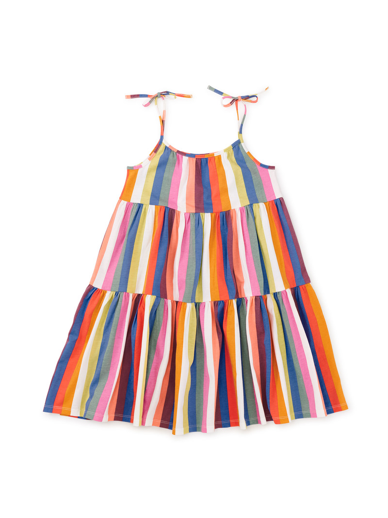 Tie Shoulder Tiered Midi Dress
