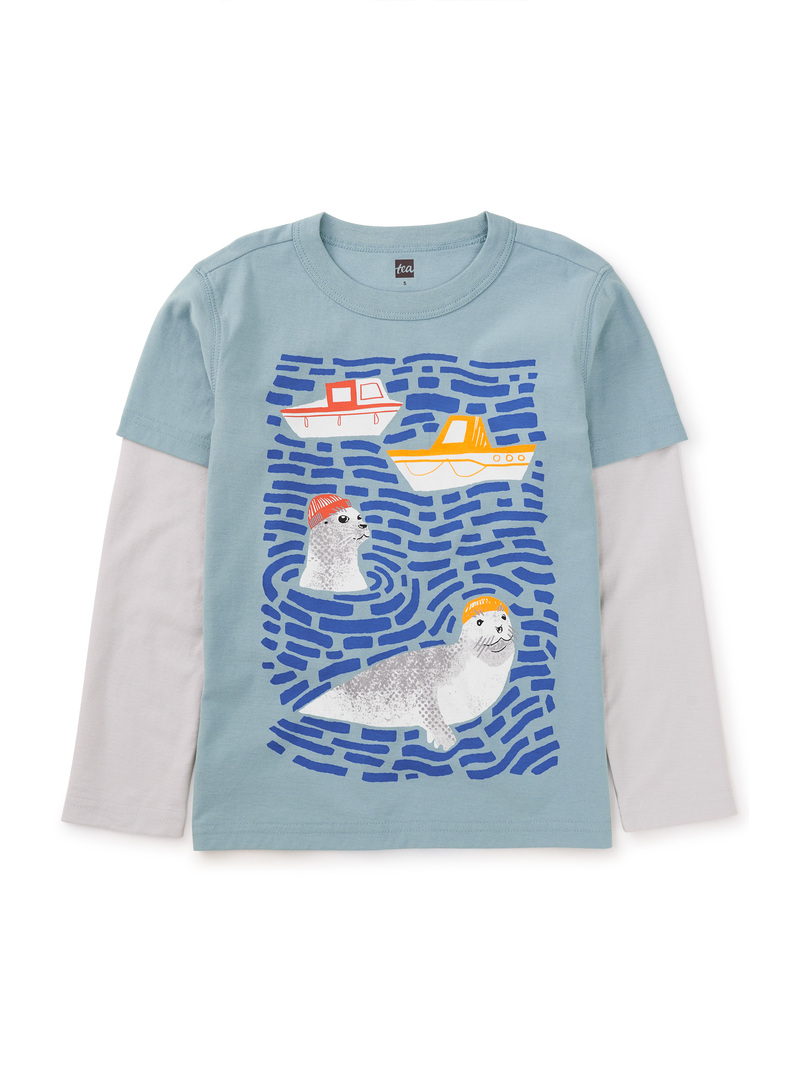 Seal Layered Sleeve Graphic Tee