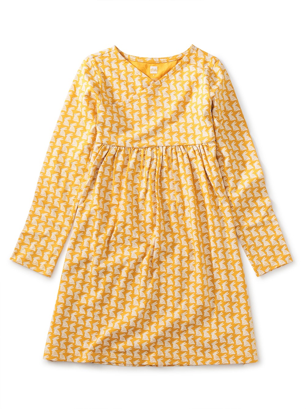 Long Sleeve Wrap Neck Dress