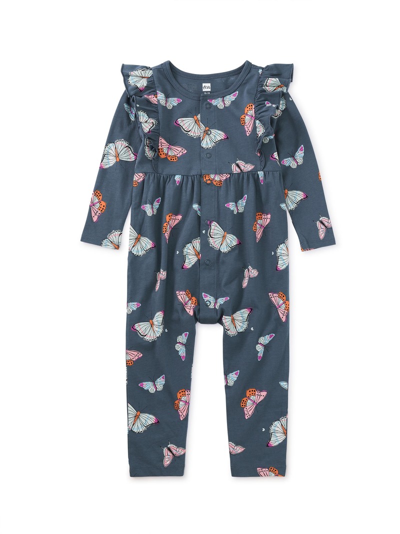 Snap Front Ruffle Baby Romper