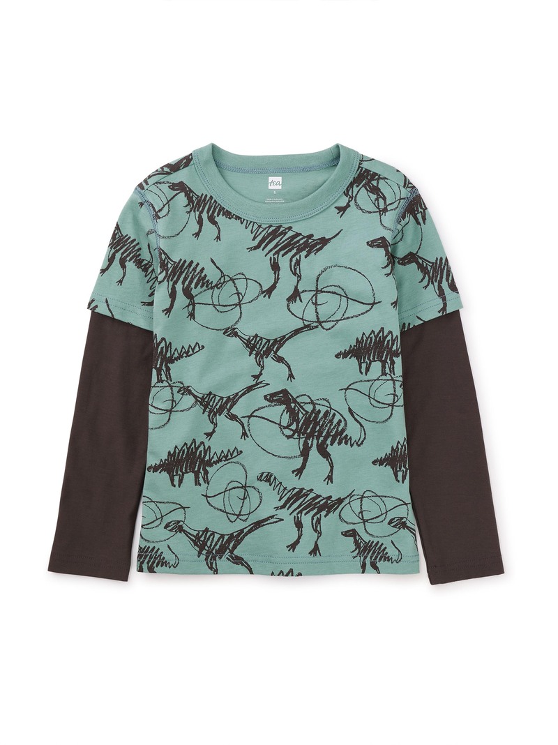 Printed Layered Sleeve Tee