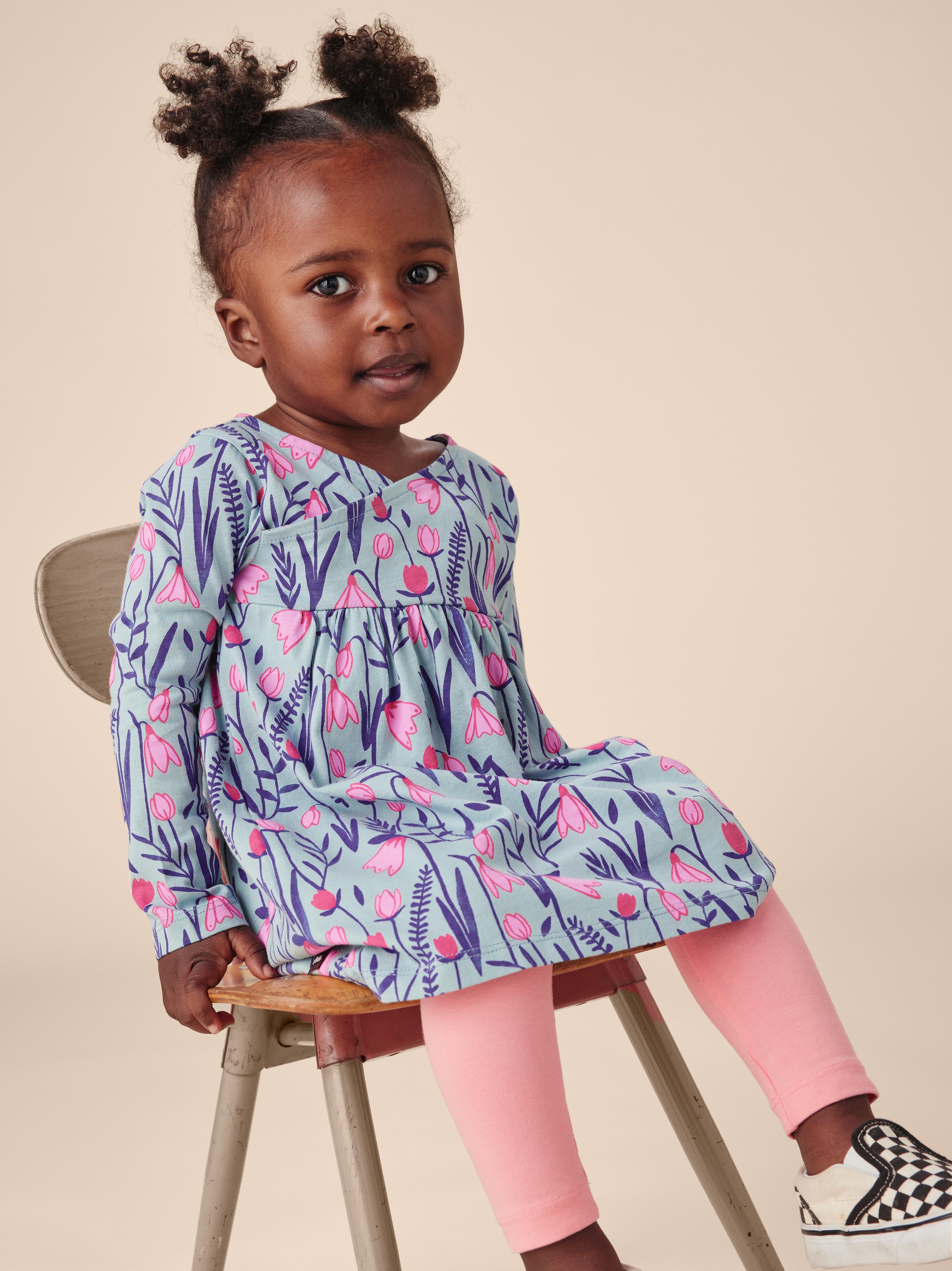 Long Sleeve Wrap Neck Dress | Tea Collection