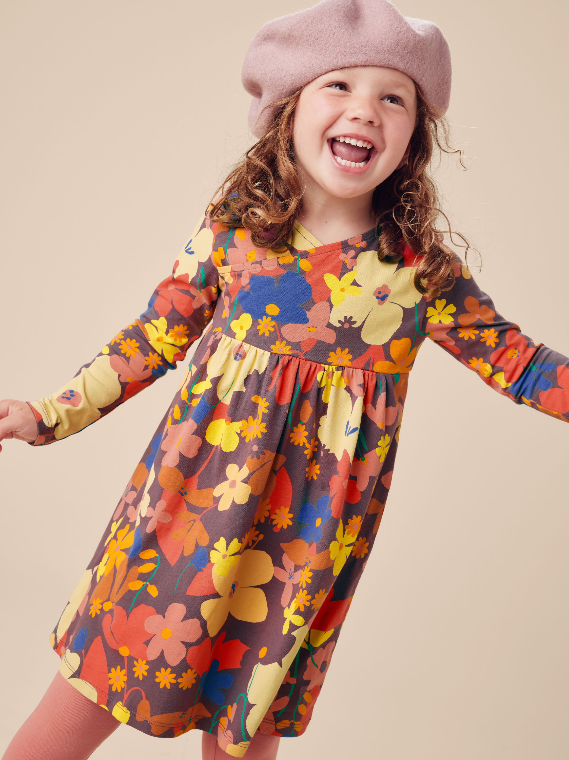 Long Sleeve Wrap Neck Dress | Tea Collection
