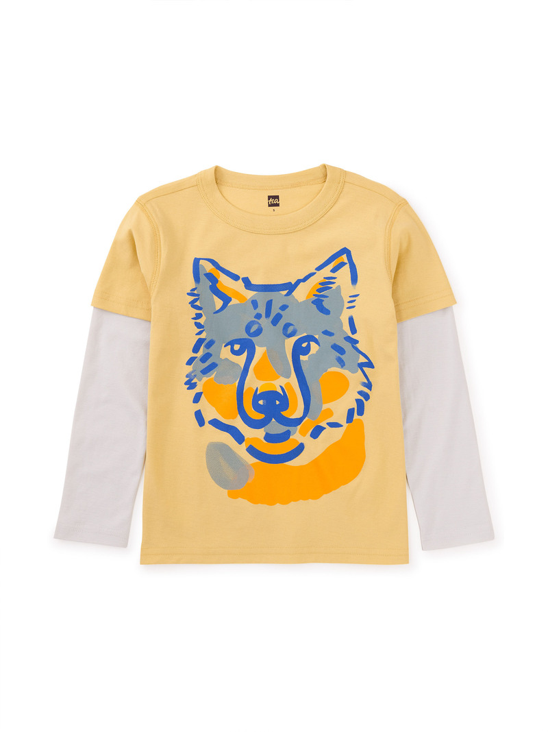 Wolf Face Layered Graphic Tee