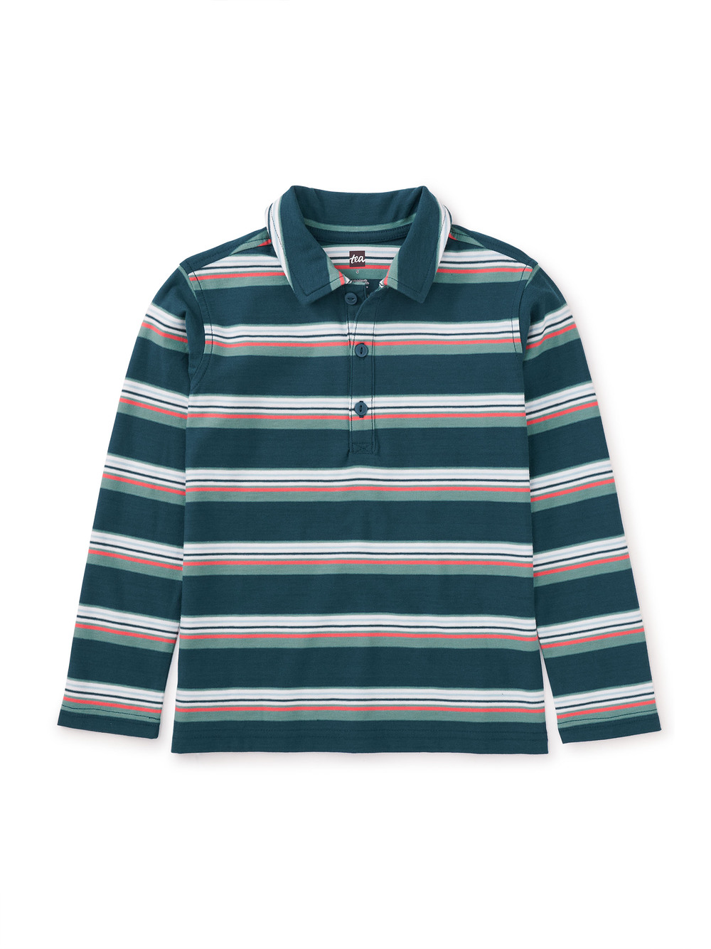 Long Sleeve Striped Polo
