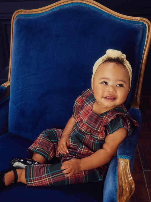 Woven Ruffle Baby Romper